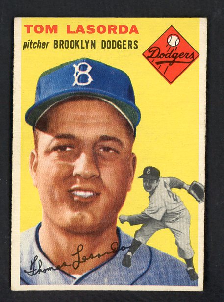 1954 Topps Baseball #132 Tom Lasorda Dodgers EX-MT 538651