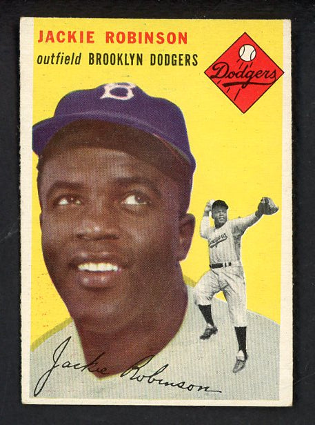 1954 Topps Baseball #010 Jackie Robinson Dodgers EX+/EX-MT 538656