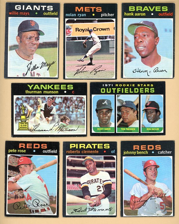 1971 Topps Baseball Complete Set EX+ Clemente Mays Aaron 538672