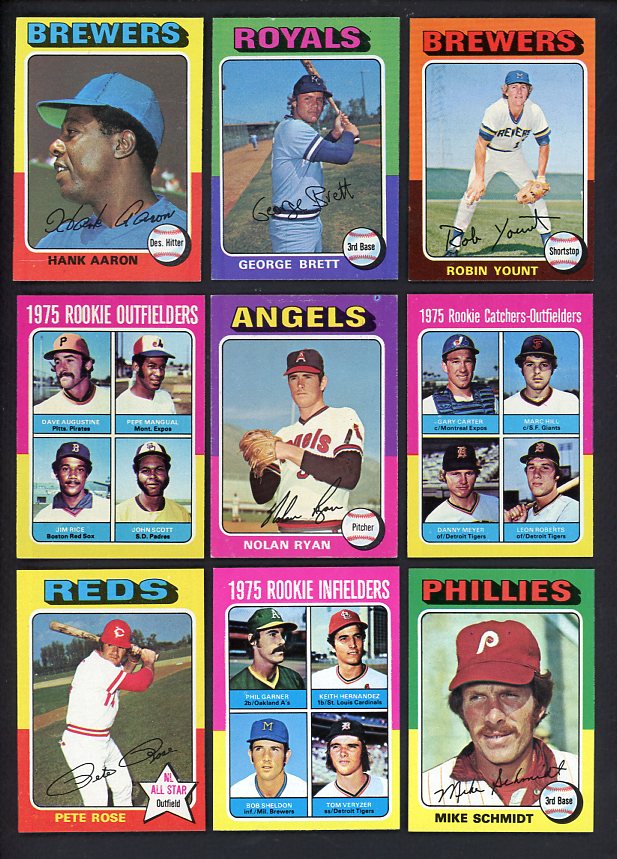 1975 Topps Baseball Complete Set EX-MT Aaron Brett Yount Rice 538690