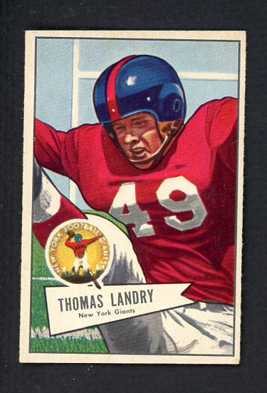 1952 Bowman Small Football #142 Tom Landry Giants EX-MT 538701