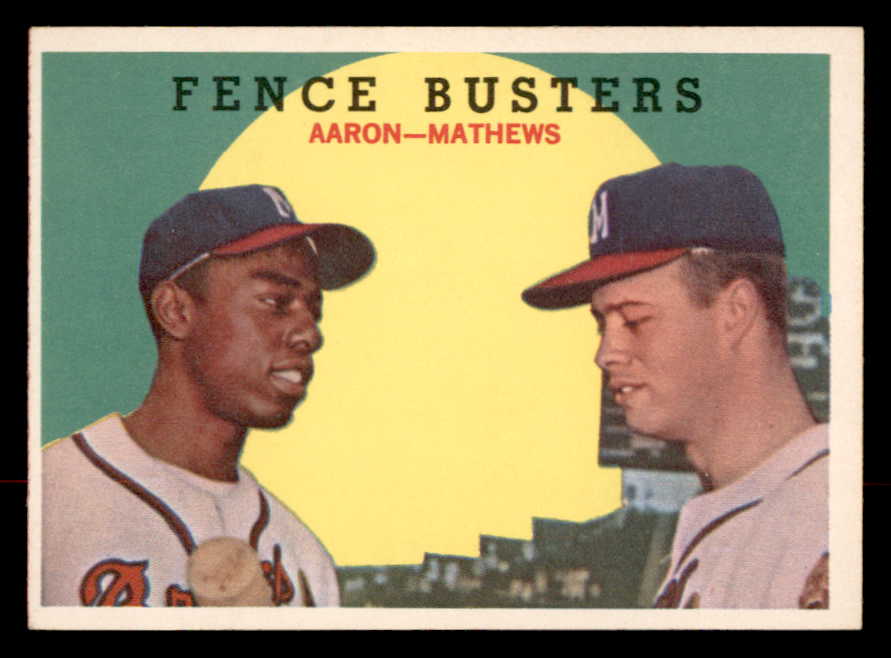1959 Topps Baseball #212 Hank Aaron Eddie Mathews EX-MT 538761