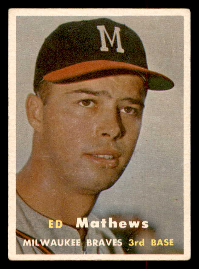 1957 Topps Baseball #250 Eddie Mathews Braves VG-EX 538770