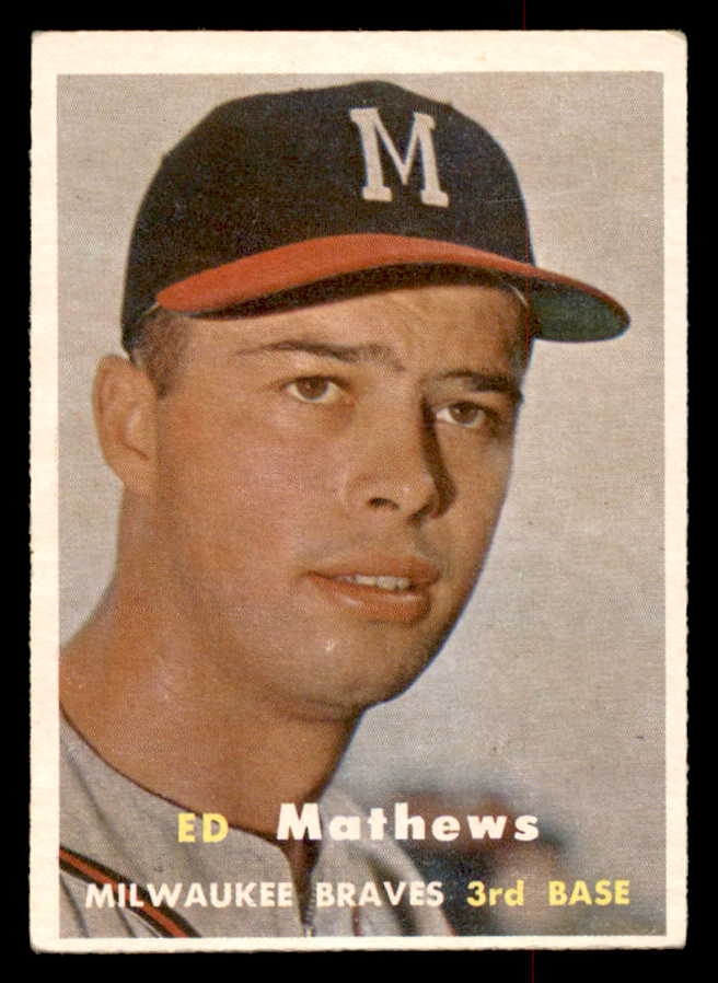 1957 Topps Baseball #250 Eddie Mathews Braves VG-EX 538771