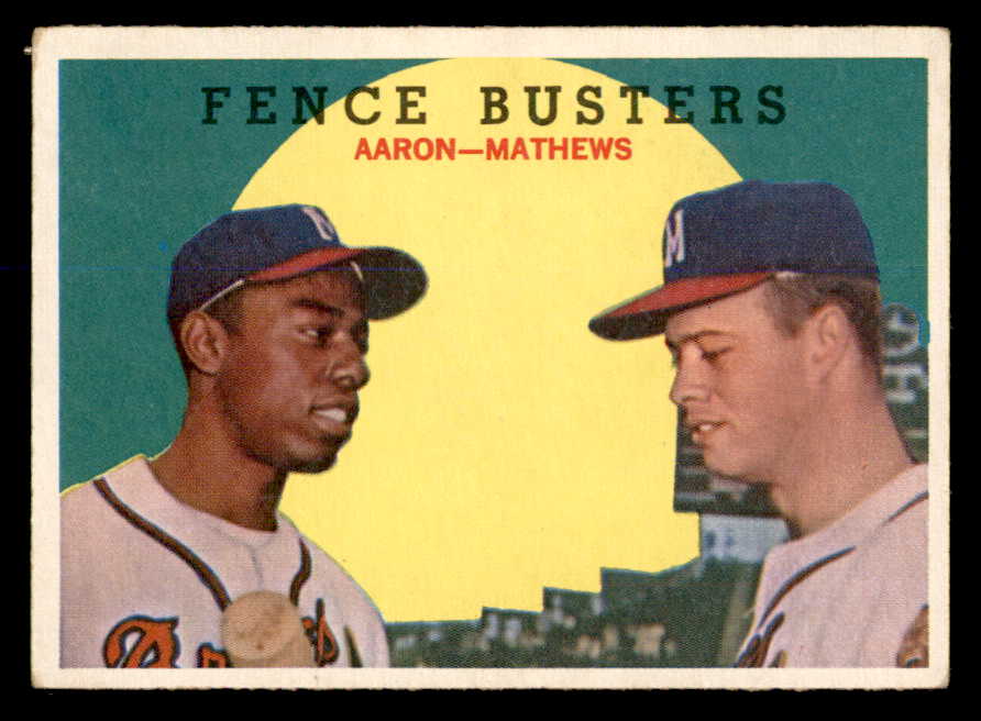 1959 Topps Baseball #212 Hank Aaron Eddie Mathews VG-EX 538815