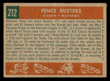1959 Topps Baseball #212 Hank Aaron Eddie Mathews VG-EX 538815