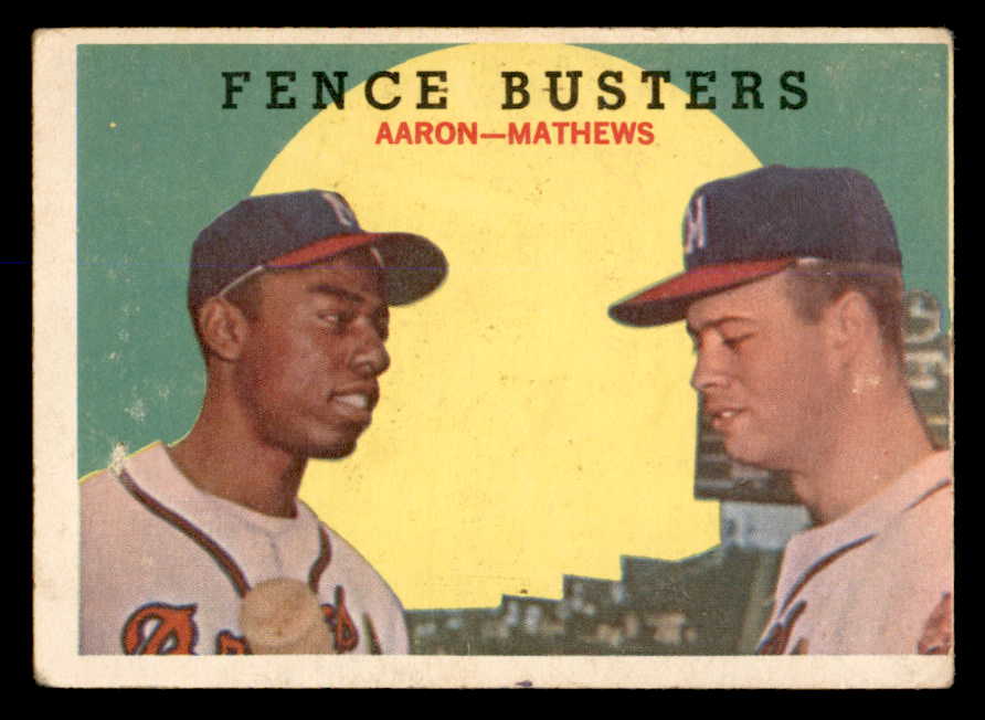 1959 Topps Baseball #212 Hank Aaron Eddie Mathews VG-EX 538816