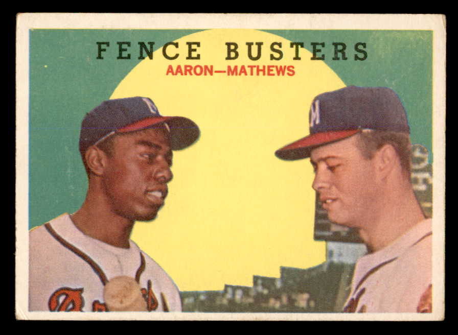 1959 Topps Baseball #212 Hank Aaron Eddie Mathews VG-EX 538817