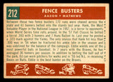 1959 Topps Baseball #212 Hank Aaron Eddie Mathews VG-EX 538817