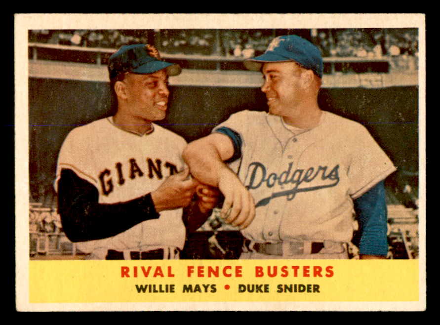1958 Topps Baseball #436 Willie Mays Duke Snider EX-MT 538826