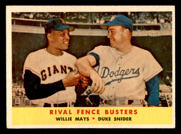 1958 Topps Baseball #436 Willie Mays Duke Snider EX-MT 538826