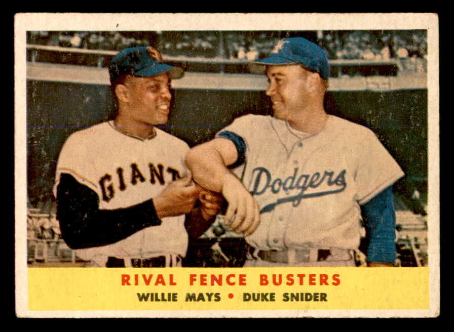 1958 Topps Baseball #436 Willie Mays Duke Snider VG-EX 538827