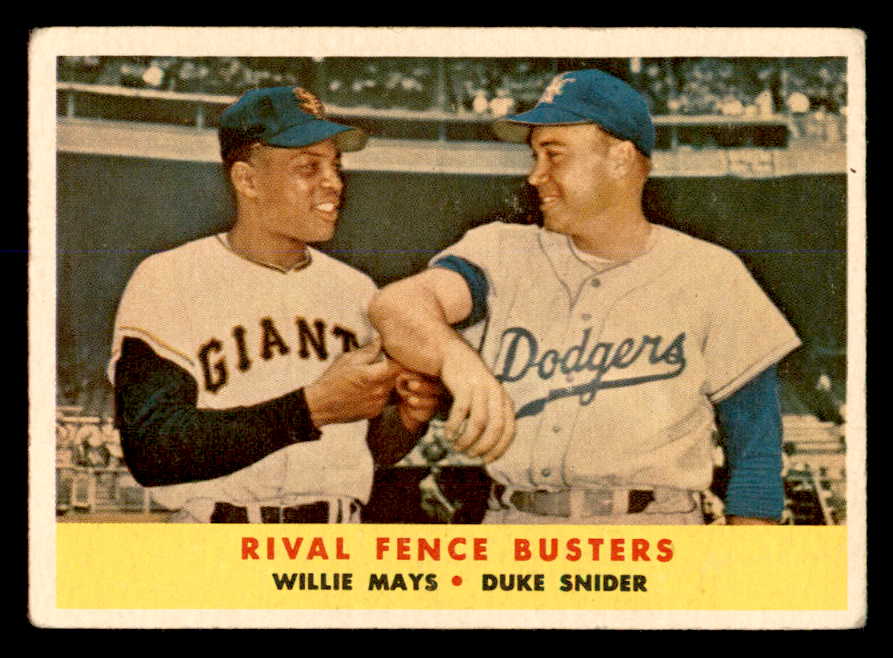 1958 Topps Baseball #436 Willie Mays Duke Snider VG-EX 538828