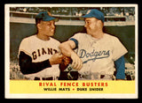 1958 Topps Baseball #436 Willie Mays Duke Snider VG-EX 538829