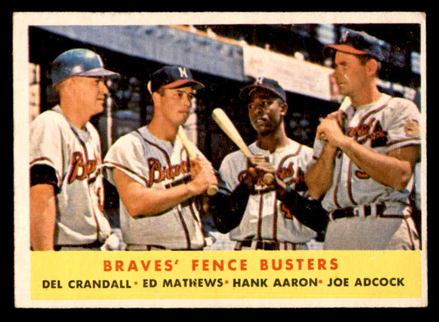 1958 Topps Baseball #351 Hank Aaron Eddie Mathews VG-EX 538834