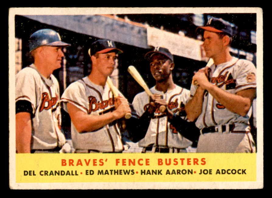 1958 Topps Baseball #351 Hank Aaron Eddie Mathews VG-EX 538835