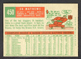 1959 Topps Baseball #450 Eddie Mathews Braves EX 538842