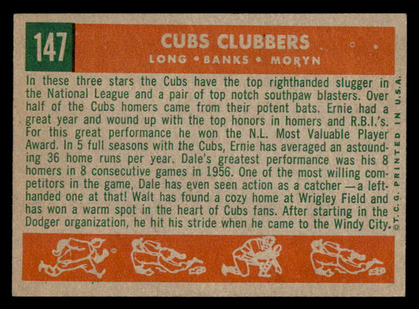 1959 Topps Baseball #147 Ernie Banks Dale Long EX+/EX-MT 538853