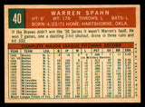 1959 Topps Baseball #040 Warren Spahn Braves EX Obscure 538871