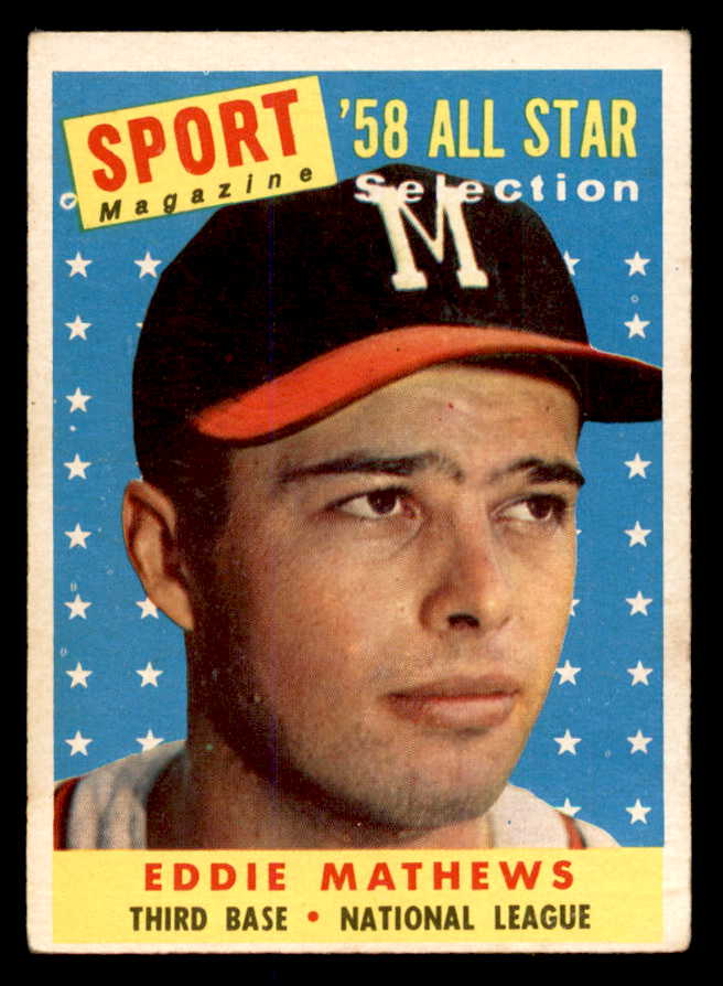 1958 Topps Baseball #480 Eddie Mathews A.S. Braves VG-EX 538893