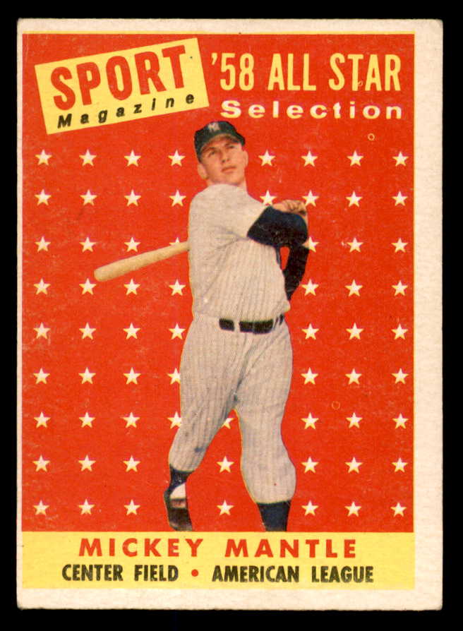 1958 Topps Baseball #487 Mickey Mantle A.S. Yankees VG-EX 538895