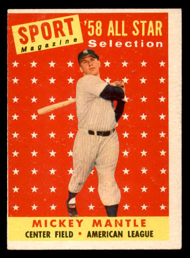 1958 Topps Baseball #487 Mickey Mantle A.S. Yankees VG-EX 538896
