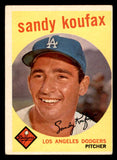 1959 Topps Baseball #163 Sandy Koufax Dodgers VG-EX 538913