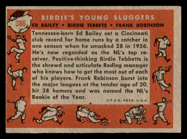 1958 Topps Baseball #386 Frank Robinson Ed Bailey EX 538947