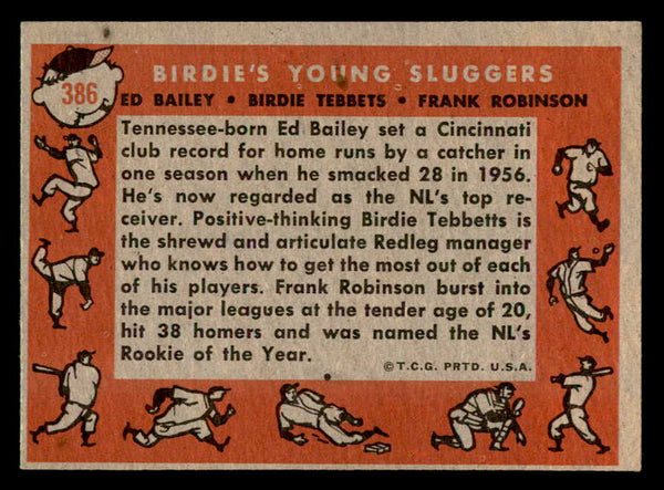 1958 Topps Baseball #386 Frank Robinson Ed Bailey EX+/EX-MT 538948