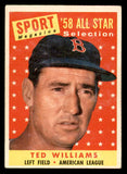 1958 Topps Baseball #485 Ted Williams A.S. Red Sox EX 538951