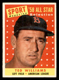 1958 Topps Baseball #485 Ted Williams A.S. Red Sox EX-MT 538952