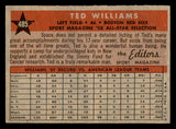 1958 Topps Baseball #485 Ted Williams A.S. Red Sox EX-MT 538952
