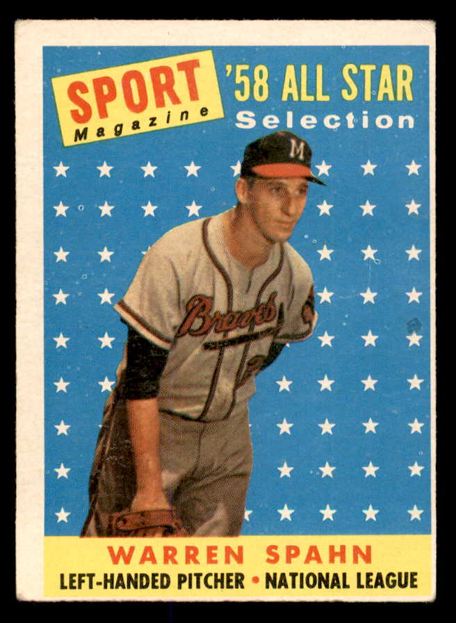 1958 Topps Baseball #494 Warren Spahn A.S. Braves EX 538956