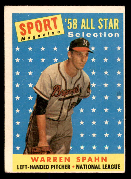 1958 Topps Baseball #494 Warren Spahn A.S. Braves EX 538956