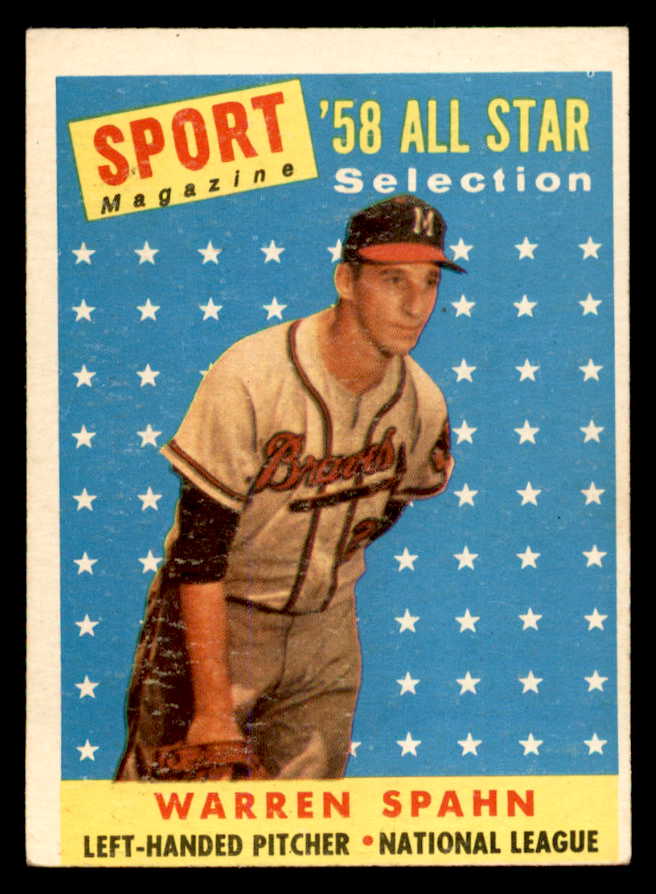 1958 Topps Baseball #494 Warren Spahn A.S. Braves EX 538957