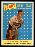 1958 Topps Baseball #494 Warren Spahn A.S. Braves EX-MT 538958