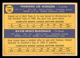 1970 Topps Baseball #189 Thurman Munson Yankees EX 538961