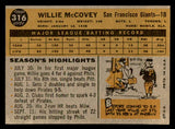 1960 Topps Baseball #316 Willie McCovey Giants EX 538989