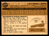 1960 Topps Baseball #377 Roger Maris Yankees VG-EX 538990
