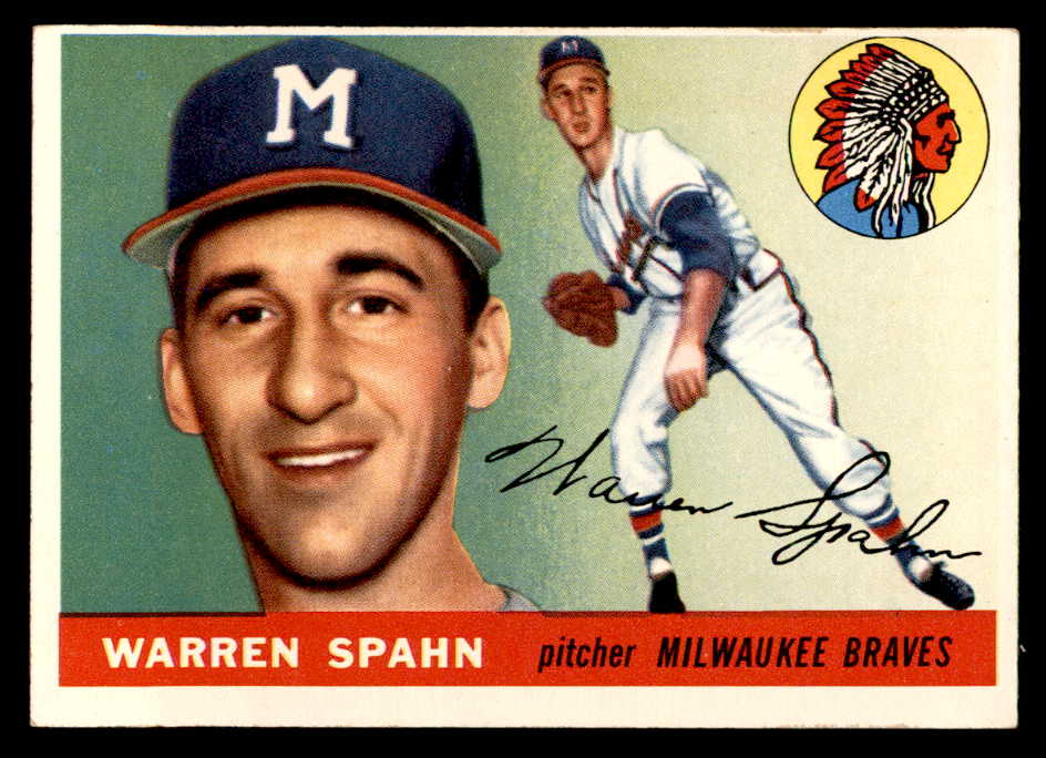 1955 Topps Baseball #031 Warren Spahn Braves EX 539041