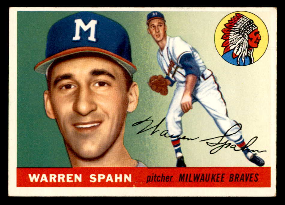 1955 Topps Baseball #031 Warren Spahn Braves EX 539042