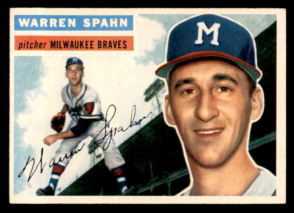1956 Topps Baseball #010 Warren Spahn Braves EX-MT Gray 539048