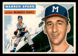 1956 Topps Baseball #010 Warren Spahn Braves EX-MT White 539049