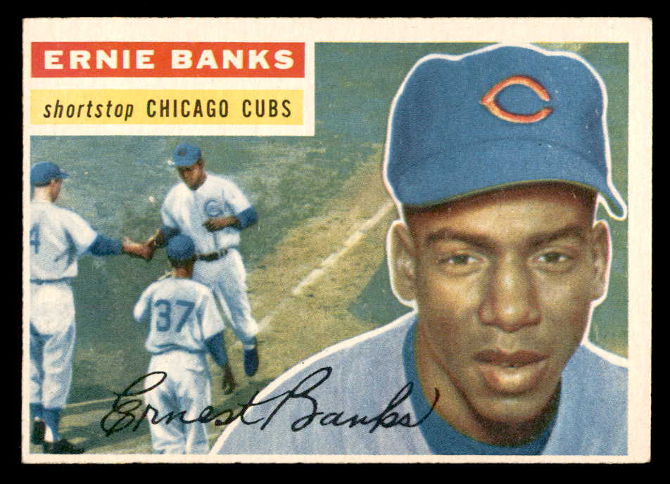 1956 Topps Baseball #015 Ernie Banks Cubs EX-MT White 539052