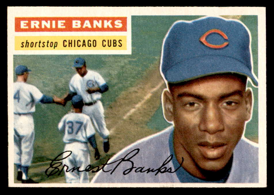 1956 Topps Baseball #015 Ernie Banks Cubs EX-MT White 539053