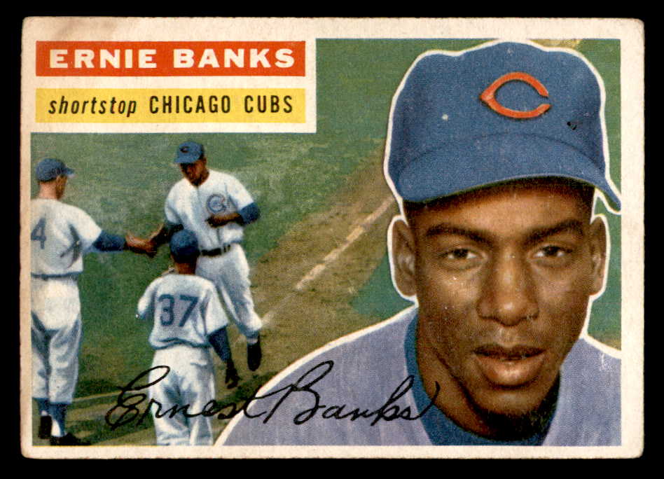 1956 Topps Baseball #015 Ernie Banks Cubs VG-EX Gray 539058