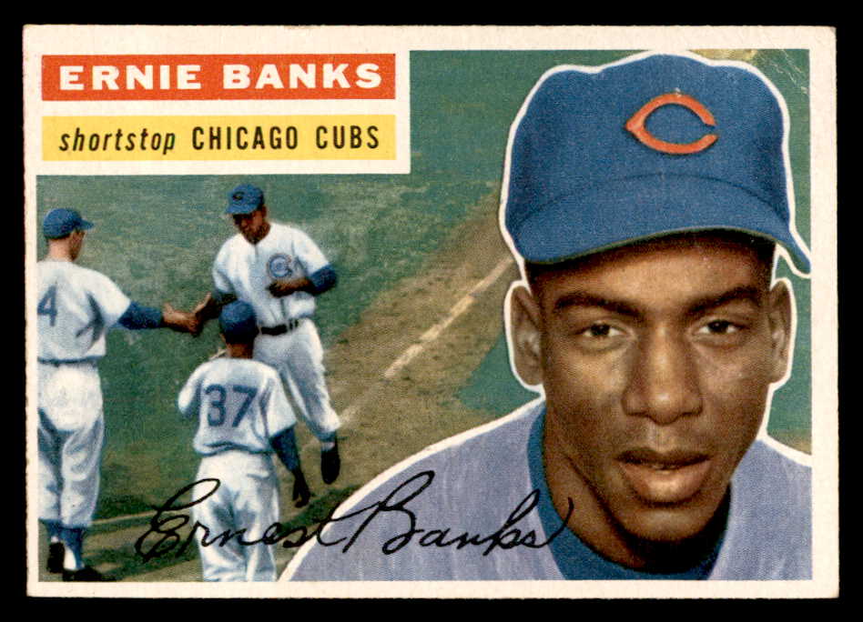 1956 Topps Baseball #015 Ernie Banks Cubs VG-EX White 539059