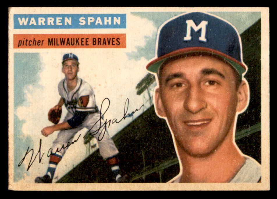 1956 Topps Baseball #010 Warren Spahn Braves VG-EX White 539062