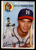1954 Topps Baseball #030 Eddie Mathews Braves EX 539108