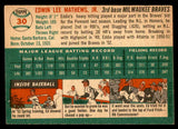1954 Topps Baseball #030 Eddie Mathews Braves EX 539108